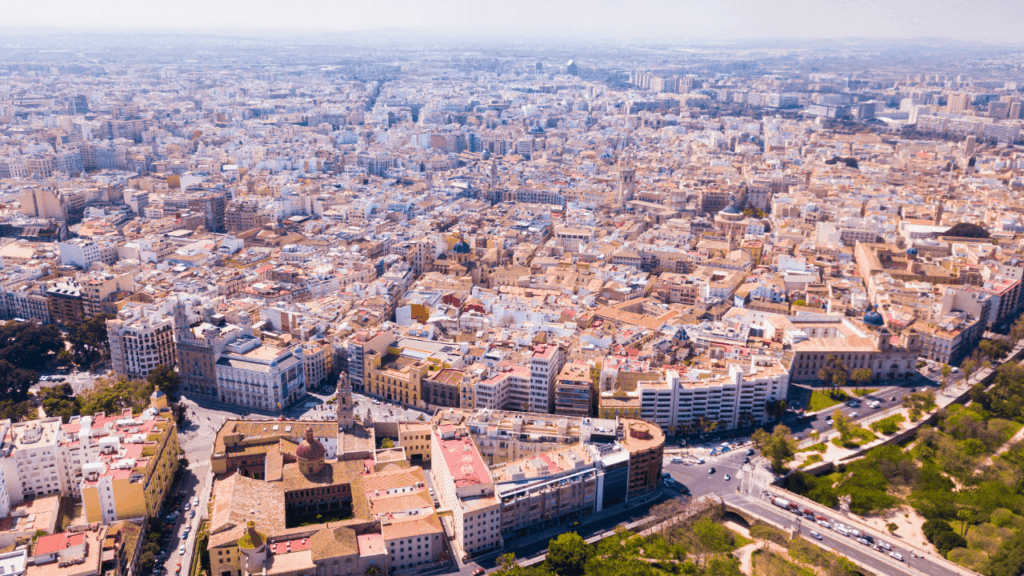 Vista aérea de Valencia, España