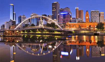 puerto y puente de Melbourne